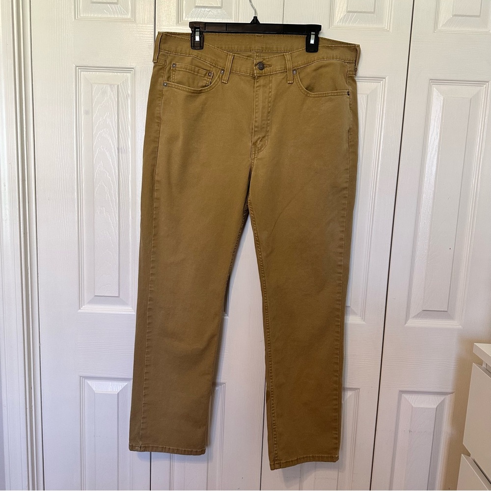 Levi's 514 Men’s Straight Fit Pants Mustard Brown Khaki W36 L30